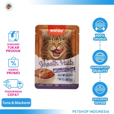 WANPY Smooth Paste Tuna & Mackarel 85gr – Camilan Lezat untuk Kucing Kesayangan