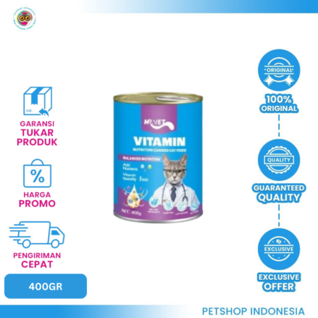 MRVET Cat Canned Vitamin 400gr – Makanan Basah Kucing Bernutrisi Lengkap