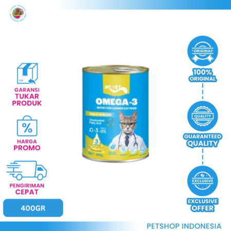 MRVET Cat Canned Omega-3 400gr – Makanan Basah Kucing Bernutrisi