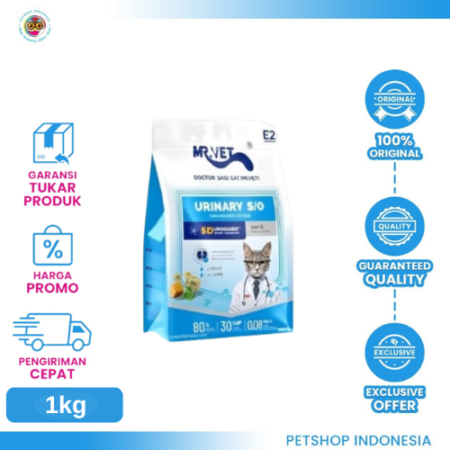 MRVET Cat Vet Urinary S/O E2 1kg – Makanan Kucing untuk Kesehatan Saluran Kemih