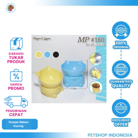 HAGEN & LOGAN HIGH CAT BOWL MP#180 – Tempat Makan dan Minum Hewan Karakter