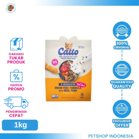 CATTO Mother & Kitten Duck Tuna Dry 1kg – Makanan Kucing Lezat & Bernutrisi