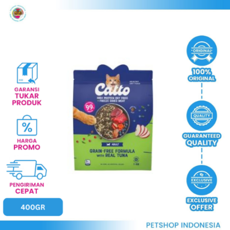 CATTO Adult Duck Tuna Dry 400gr – Makanan Kucing Lezat & Bernutrisi