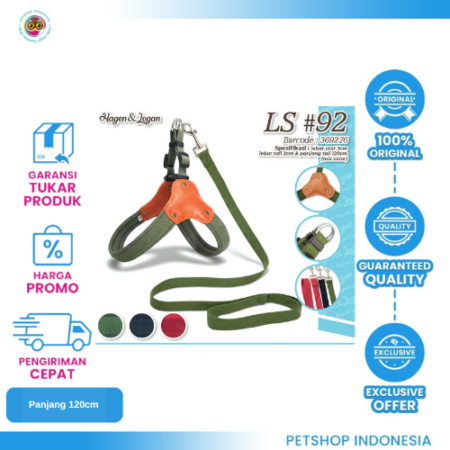 HAGEN & LOGAN HARNESS LEASH LS#92 – Tali Tuntun Hewan Peliharaan