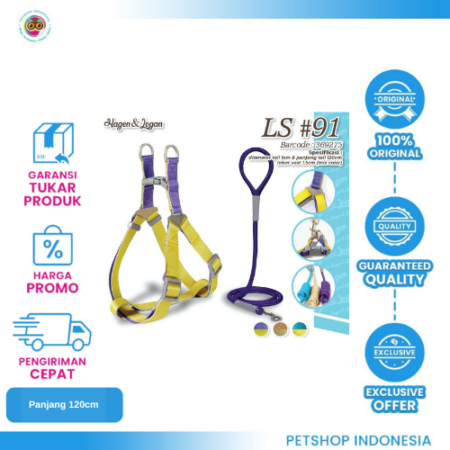 HAGEN & LOGAN HARNESS LEASH LS#91 – Tali Tuntun Hewan Peliharaan