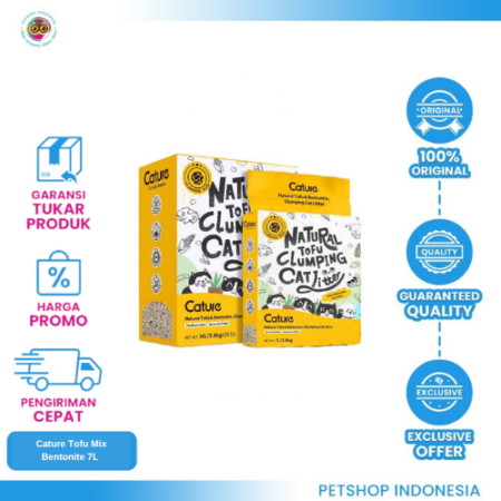 CATURE Tofu Mix Bentonite 7L (Yellow) – Pasir Kucing Higienis & Anti Bakteri