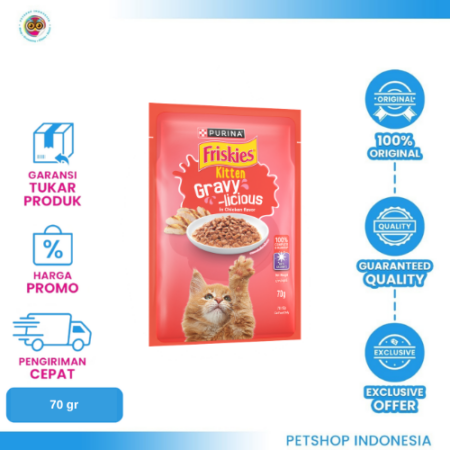 Friskies Pouch Kitten Chicken 70gr – Makanan Basah Kucing Lezat & Bernutrisi