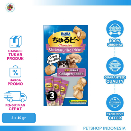 CHURU Bee Dog Chicken Collagen 30gr – Snack Anjing Lezat & Bernutrisi