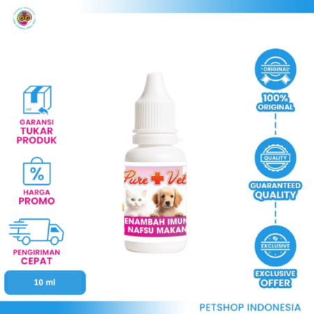 PURE VET Penambah Imun dan Nafsu Makan 10ml – Suplemen Hewan Praktis