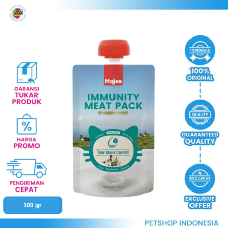 MAJES CF IMM Tear Stain Duck & Pear 100G – Wet Food Kucing Lezat & Bernutrisi