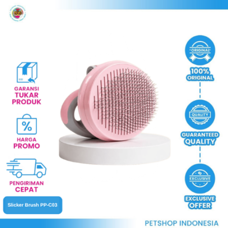 PANDAPHAT Self Cleaning Slicker Brush – Sisir Grooming Hewan Praktis