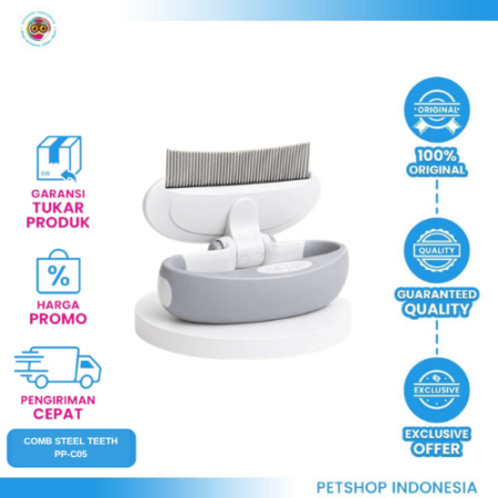 PANDAPHAT Comb Steel Teeth – Sisir Grooming Hewan Praktis & Nyaman