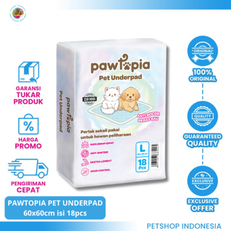 PAWTOPIA Pet Underpad Size L – Training Pad Pee Pad Anjing & Kucing Anti Bocor