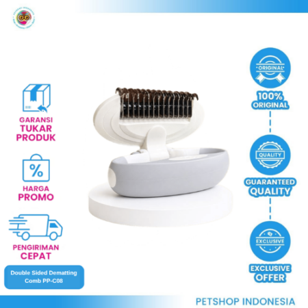 PANDAPHAT Double Sided Dematting Comb – Sisir Grooming Bulu Hewan Praktis