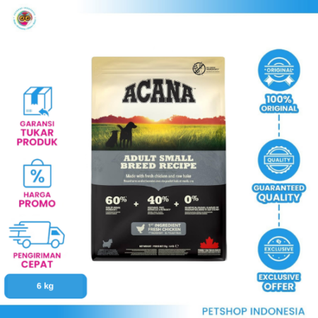 ACANA Dog Small Breed 6KG – Makanan Anjing Ras Kecil Premium dengan Protein Berkualitas
