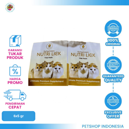 NUTRI LICK Trial Pack (6PCS) – Paket Camilan Krim Kucing dengan Beragam Rasa Favorit
