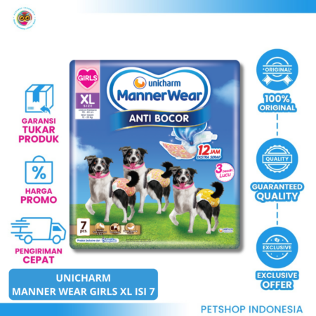 MANNER WEAR Girl XL7 – Popok Anjing Betina Ukuran XL yang Nyaman dan Praktis
