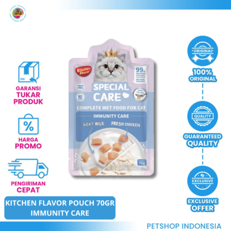 Kitchen Flavor Special Care Imunity Pouch 70Gr – Wet Food Premium Makanan Basah Kucing dengan Nutrisi Seimbang