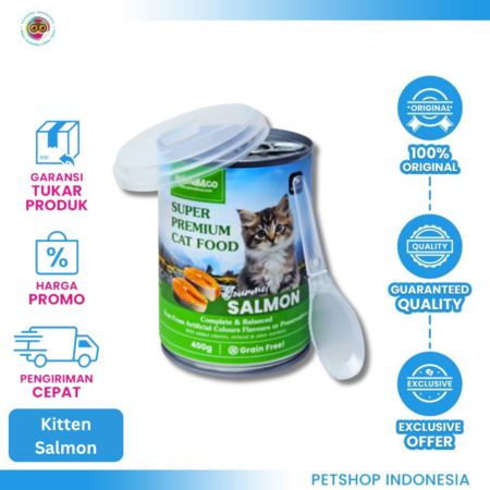 Animal&Co Gourmet Canned Salmon Kitten 400Gr – Makanan Basah Anak Kucing dengan Salmon Pilihan