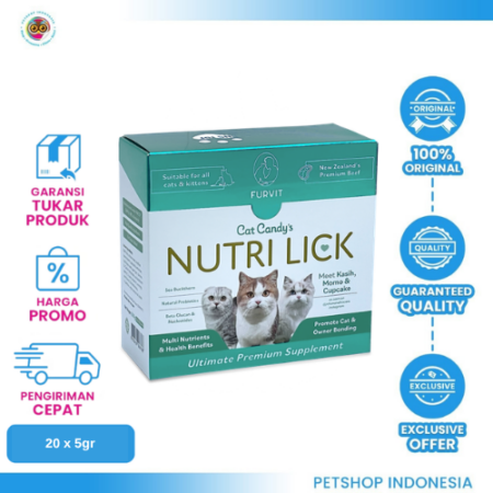 NUTRI LICK Beef Box 20x5gr – Camilan Krim Lezat Rasa Daging Sapi untuk Kucing