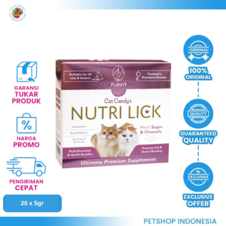 NUTRI LICK Chicken Box 20x5Gr – Camilan Krim Kucing Rasa Ayam yang Lezat dan Praktis