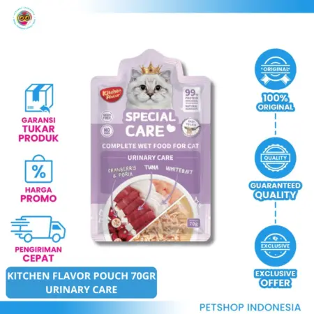 Kitchen Flavor Special Care Urinary Pouch 70Gr – Wet Food Premium Makanan Basah Kucing dengan Nutrisi Seimbang