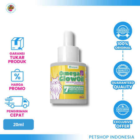 ROYAL CATS Omega Glow Oil 20ml - Suplemen Minyak Ikan Kucing untuk Kulit dan Bulu Sehat