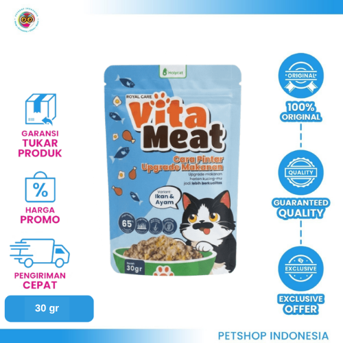 406 ROYAL CARE VITA MEAT Ikan Ayam 30G – Snack Kucing Lezat dan Bernutrisi