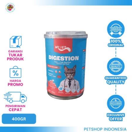 MRVET CAT CANNED DIGESTION 400G – Makanan Basah Kucing untuk Mendukung Kesehatan Pencernaan