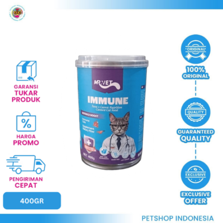 MRVET CAT CANNED IMMUNE 400G – Makanan Basah Kucing untuk Mendukung Sistem Imun