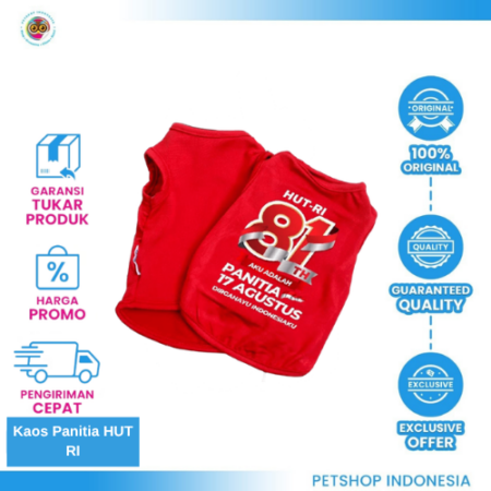 BK PANITIA HUT RI – Kaos Singlet Kucing Tema Hari Kemerdekaan Indonesia