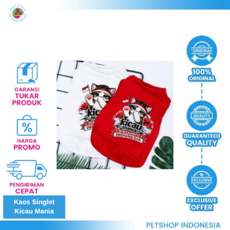 BK KICAU MANIA TANK – Kaos Singlet Kucing Motif Tulisan Kicau Mania