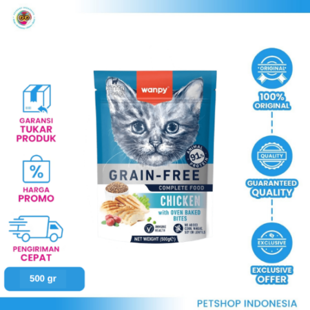 WANPY Grain Free for Kitten Chicken 500gr – Makanan Kering Anak Kucing Bebas Grain Rasa Ayam