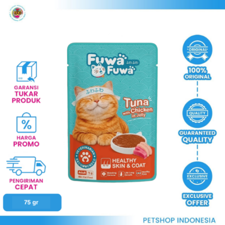 FUWA FUWA Tuna Chicken in Jelly 75gr – Makanan Basah Kucing dengan Tuna dan Ayam dalam Jelly Lezat