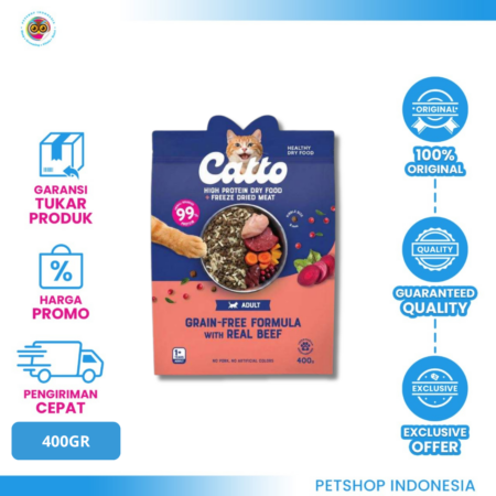 CATTO Mother & Kitten Beef Dry 400gr – Makanan Kucing Lezat & Bernutrisi