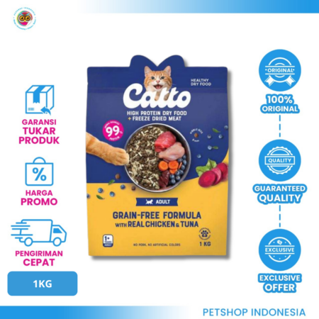 CATTO Adult Chicken Tuna Dry 1kg – Makanan Kucing Lezat & Bernutrisi