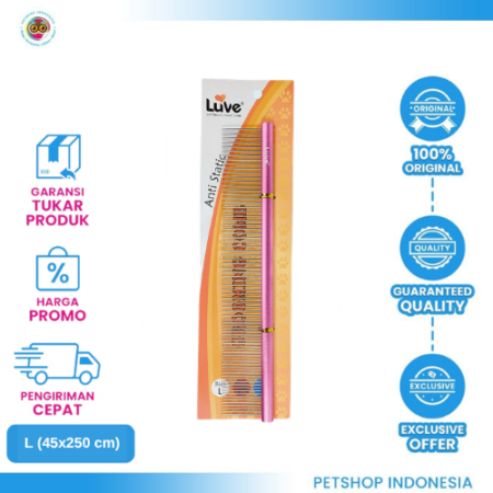 Anti Static Straight Comb L – Sisir Grooming Anti Statis untuk Kucing dan Anjing