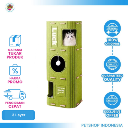 CAT BARREL BED MULTILEVEL 3 LAYER – Tempat Tidur Kucing Bertingkat 3 Lapis
