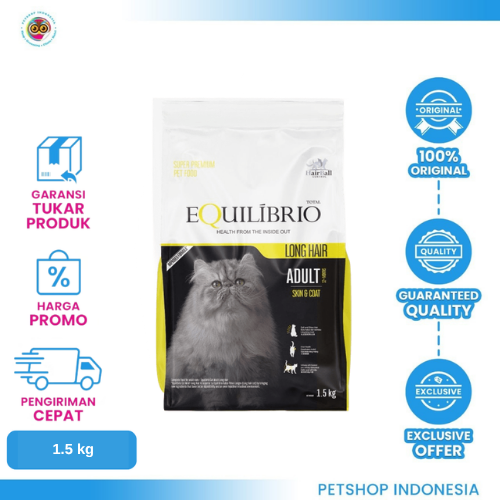 476 Equilibrio Long Hair 1,5 Kg – Makanan Kucing Dewasa untuk Perawatan Kulit dan Bulu