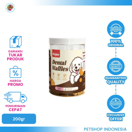 MAJES Dog Dental Waffles 200gr – Snack Fungsional Anjing untuk Perawatan Gigi dan Persendian