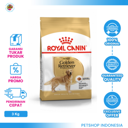 Royal Canin Golden Retriever Adult 3kg – Makanan Anjing Dewasa Golden Retriever