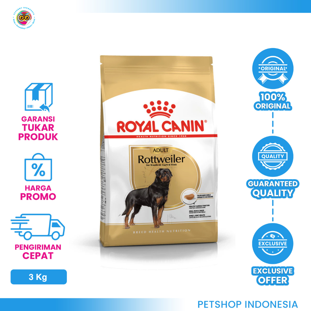 PSI_(D) BHN Rottweiler 3 Kg Royal Canin Rottweiler Adult 3kg – Makanan Anjing Dewasa Ras Rottweiler