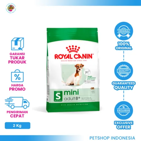 Royal Canin Mini Adult 8+ 2kg – Makanan Anjing Senior Ras Kecil