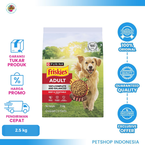 484 Friskies Dog Adult Beef 2,5 kg – Makanan Anjing Dewasa Rasa Beef