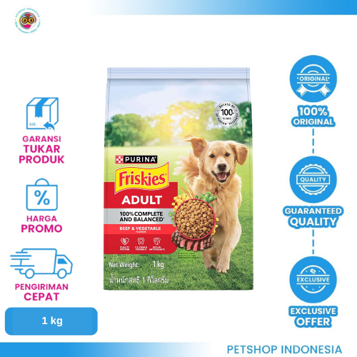485 Friskies Dog Adult Beef 1 kg – Makanan Anjing Dewasa Rasa Beef