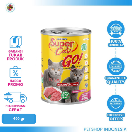 Supercat Go Tuna Kitten 400gr – Makanan Kucing Kitten Rasa Tuna