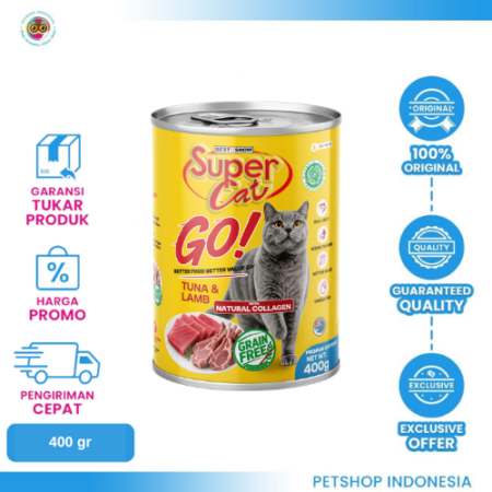 Supercat Go Tuna & Lamb 400gr – Makanan Kucing Rasa Tuna dan Lamb