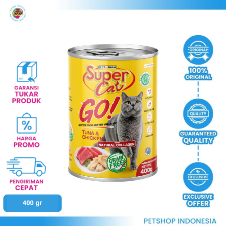 Supercat Go Tuna & Chicken 400gr – Makanan Kucing Rasa Tuna dan Chicken