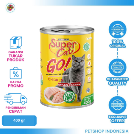 Super Cat Go Chicken 400gr – Makanan Kucing dengan Rasa Ayam