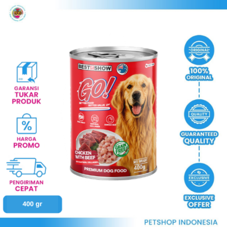 BIS GO Dog With Beef 400gr – Makanan Anjing dengan Rasa Beef
